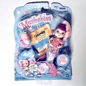 HASBRO MERBABIES SEA MAIDEN MERMAID DOLL Bath Tub Tints Rare Find Vintage 2002